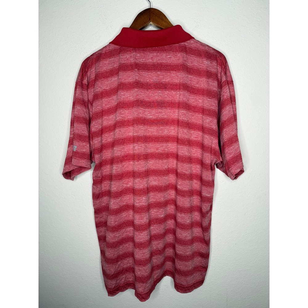 Oklahoma Sooners OU Russell red Striped Polo Shirt Sz 2XL NCAA College - Picture 2 of 8